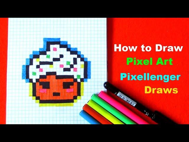 How to Draw Cake © Pixellenger Style Simple Picture Pixel Art for Kids 如何繪製 कैसे आकर्षित करने के लिए