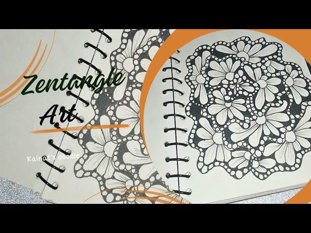 Zentangle flower patterns  | zentangle art by Kainat's doodle