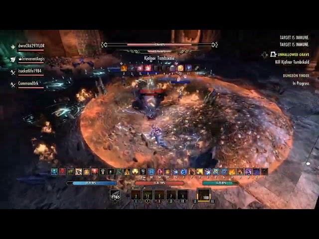 ESO Tanking Challenges: 21K Health- Hard Mode Unhallowed Grave (Glass Aegis DK)