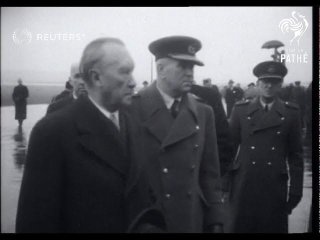 German Chancellor arrives in England (1951)