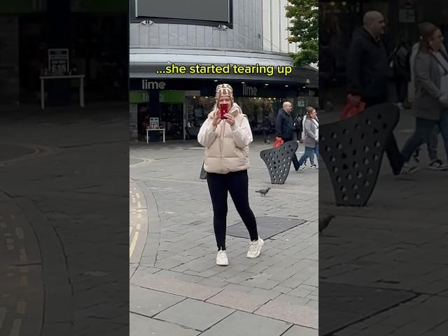 The way she started tearing up  #singer #singing #sad #edsheeran #public #reaction