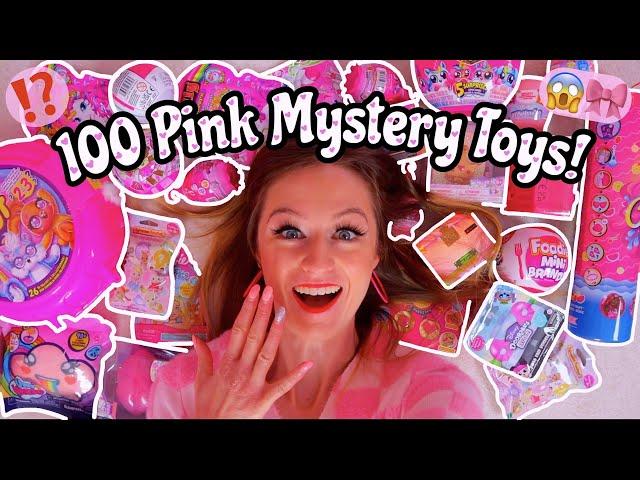 UNBOXING 100 *PINK ONLY* MYSTERY TOYS!! (DOORABLES, SQUISHMALLOWS, WATER BARBIE, L.O.L ETC!🫢)