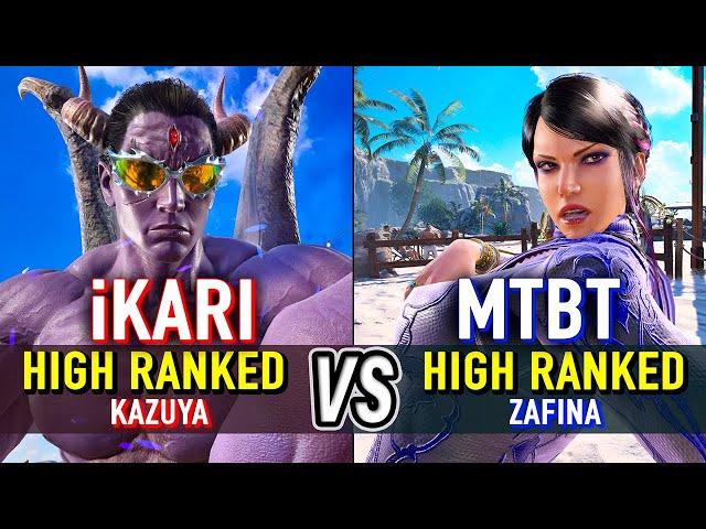 T8  iKARI (High Ranked Kazuya) vs MTBT (High Ranked Zafina)  Tekken 8 High Level Gameplay