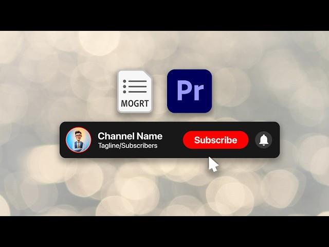 Fully Customizable YouTube Subscribe Button .MOGRT for Adobe Premiere Pro