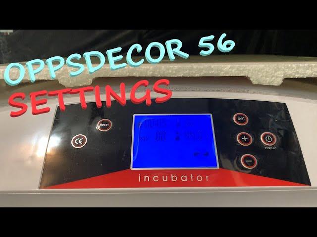 OppsDecor 56 Egg Incubator Settings Made Easy