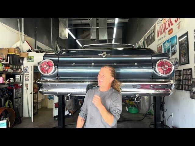 Gary’s 1965 Ford Ranchero - Installing exhaust tips, installing underhood fuel line, hood letter s