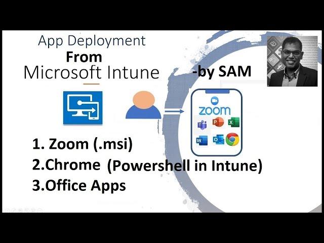 Azure Intune - by SAM, deploy - Zoom(.msi), Chrome (Powershell), Office Apps from cloud to on-prem.