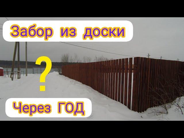 Забор из ДОСКИ через год. ЧТО СЛУЧИЛОСЬ. #забор #дача# забориздоски