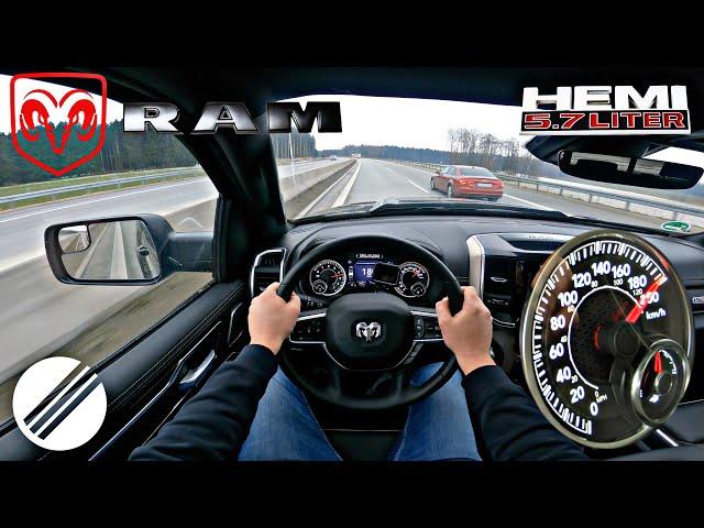 DODGE RAM 1500 HEMI 5.7 V8 "LARAMIE SPORT"  TOP SPEED DRIVE ON GERMAN AUTOBAHN 