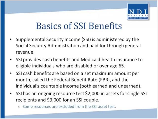 Supplemental Security Income SSI and SSI Work Incentives You Can Make an Informed Choice About Work