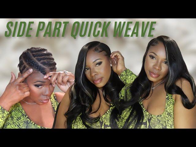 Deep Side Part Quick Weave + Natural Leave out + Protective Hairstyles ft Alipearl