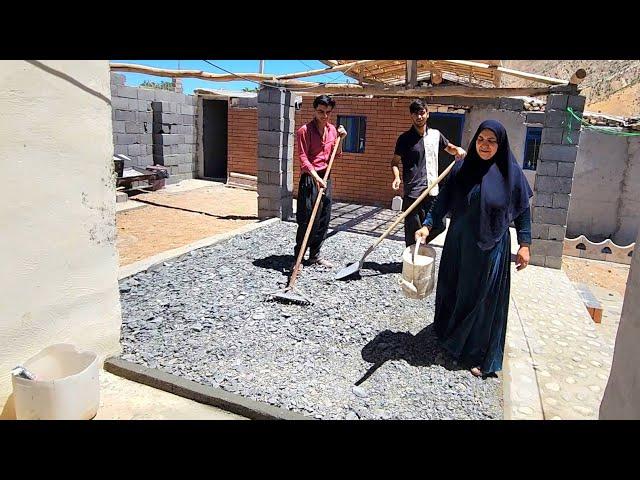 "A journey to beauty: decorating the front of the porch with pleasant pebbles by the Abu family"