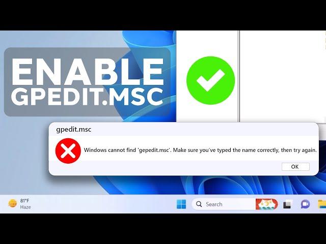 Enable gpedit.msc in Windows 11 using DISM Command