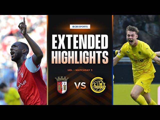 Braga vs. Bodø/Glimt: Extended Highlights | UEL League Phase MD 3 | CBS Sports Golazo