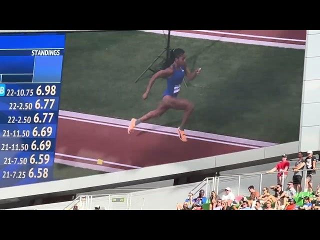 Tara Davis-Woodhall WINNING LONG JUMP  (7.00m; 22’ 11¾’’) 2024 U.S. Olympic Trials Women’s Long Jump