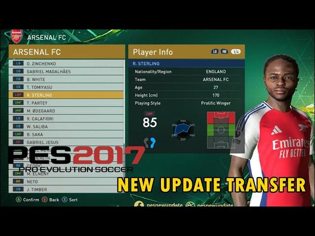 PES 2017 UPDATE TRANSFER 2025 NEW OPTION FILE FOR SMOKE PATCH