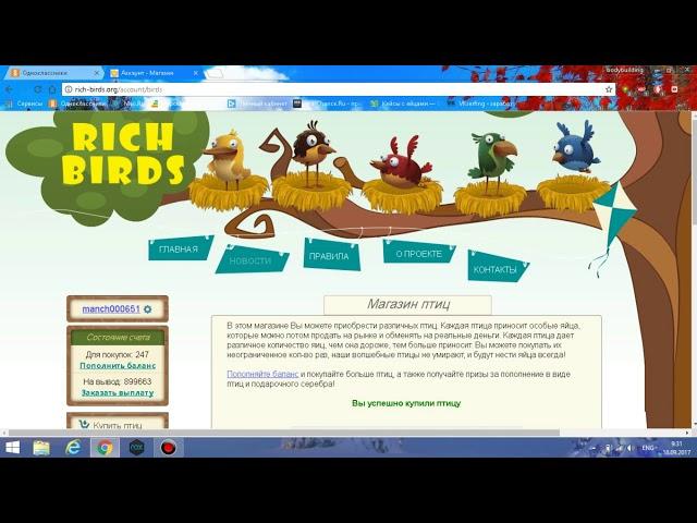 продаю аккаунт rich-birds цену обсудим