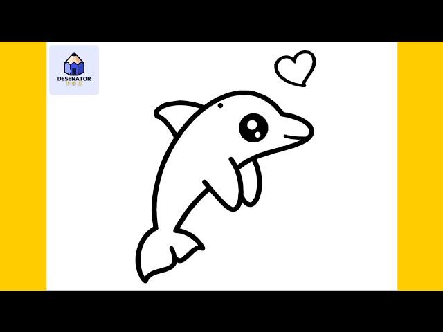 Cum Sa Desenezi Un DELFIN | Usor Pas cu Pas Tutorial pentru Incepatori