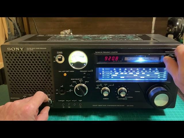 SONY ICF-6700 FM/MW/SW Radio Receiver / radio wave search UTC 10:05 / JST 19:05