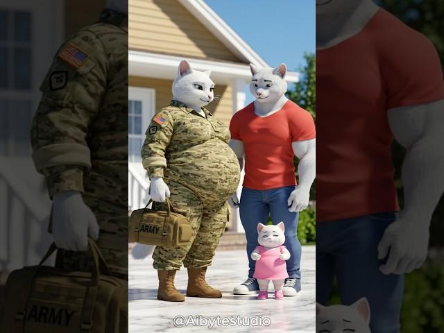 ️ Fat Army Mom Returns  Stepfather Hurts Her Kitten  REVENGE Begins! #cat #kitten #shorts
