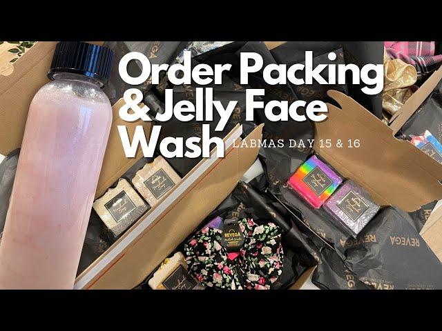 Packings Christmas Orders and DIY Jelly Face Wash - Labmas Days 15 & 16