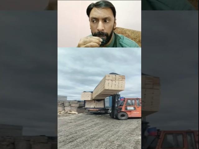 Discover the Efficiency Loader Machine Stacking Wood Sheets in a Container #shorts