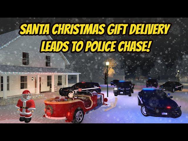 Greenville, Wisc Roblox l Santa Christmas Present Delivery *POLICE CHASE* Roleplay