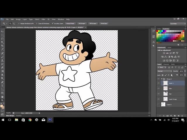 Digital Coloring of Steven Universe