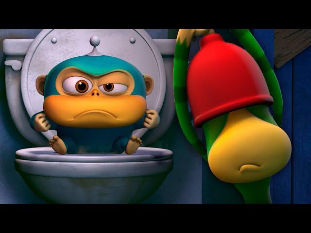 Alien Monkeys  Bathroom  Animation for Kids | WOW CLUB