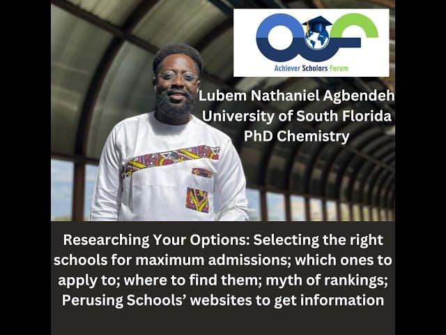 Researching Your Options: Selecting the right schools for maximum admissions