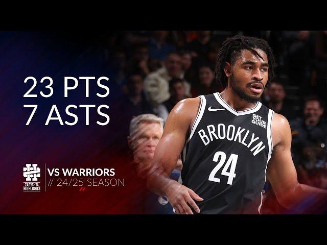 Cam Thomas 23 pts 7 asts vs Warriors 24/25 season