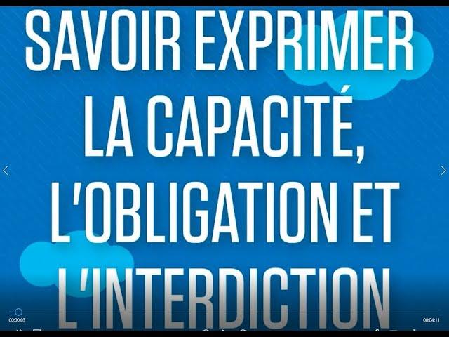 Anglais lycée : Modaux - savoir exprimer la capacité, l'interdiction, l'obligation Niveau B2