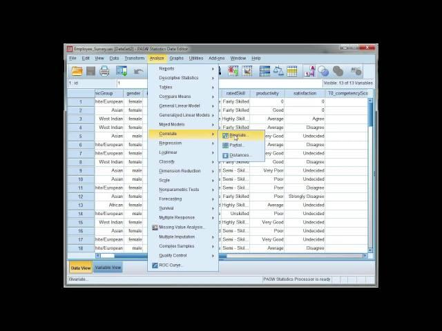 Compute correlations in SPSS: Pearson's r