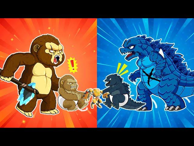 POOR BABY GODZILLA & KONG LIFE: HOT Kong vs COLD Godzilla. What happened to them? | Godzilla Cartoon