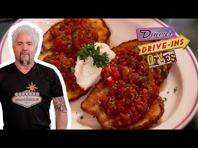 Guy Fieri Eats Authentic Polish Potato Pancakes | Diners, Drive-Ins and Dives | Food Network