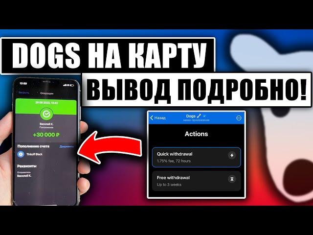 ВЫВОД DOGS НА КАРТУ - ПРОСТО И БЫСТРО! Как вывести догс на карту из кошелька и биржи?!