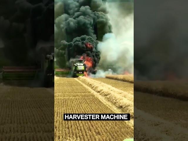Burning Harvester Machine//Vishal Combine me lagi Aag//Harvest Machine//Harvester/@Gir Cow Gujar