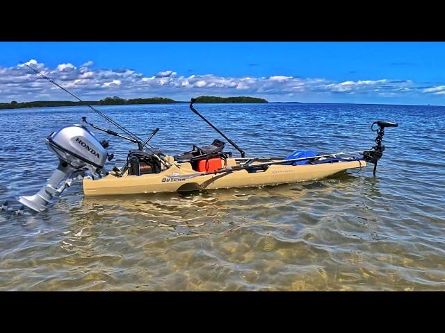 Putting TOO BIG OF AN OUTBOARD ON MY TINY KAYAK!