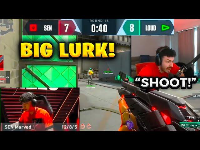 Tarik Reacts to SEN Marved *BIG BRAIN* LURK and gets a 3K vs LOUD | VALORANT