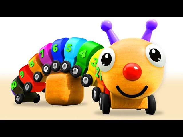 Learning Numbers & Colors for Children with Wooden Caterpillar Toy | Tino - Toddlers Educational