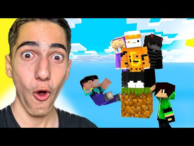 ماینکرافت اما 5 نفر روی یک بلاک وایسادیم  Minecraft One Block