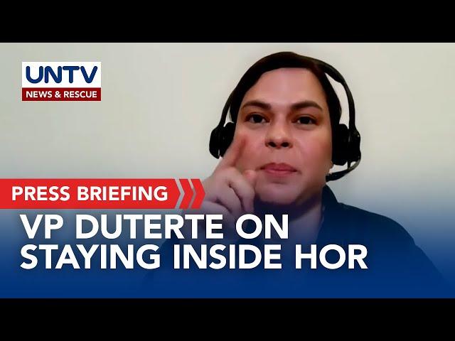 PRESS BRIEFING: VP Sara Duterte makes public statement on her decision to stay inside HOR | Nov. 22