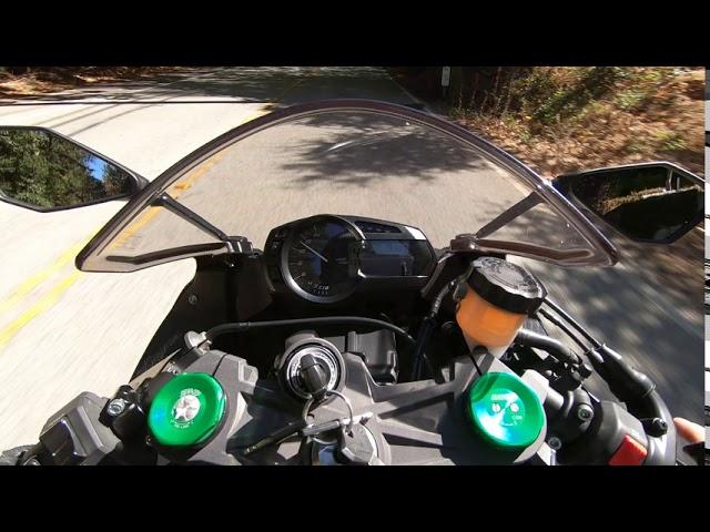 Ninja 300 smokes Ninja 636, ride with Alex to bottom of hill