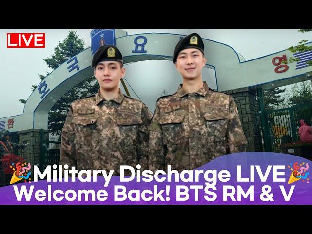 [LIVE]  Welcome Back! RM & V Return to ARMY! | BTS Military Discharge LIVE