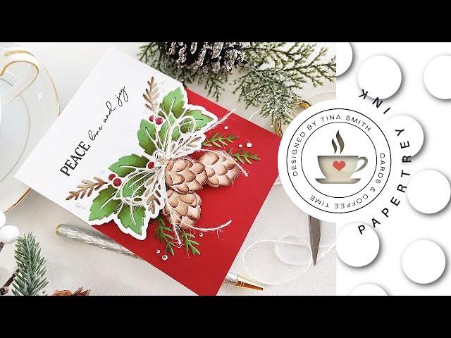 Papertrey Ink | Elegant Edges: Holly Berries |  Christmas Card