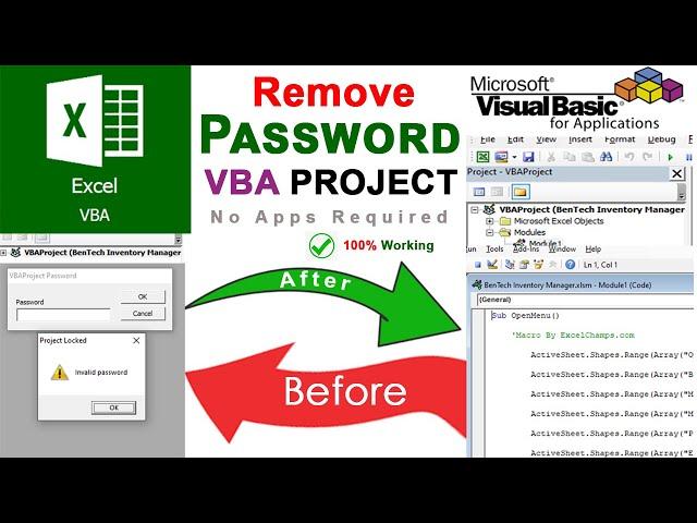 remove vba password | How to unlock Protected Excel VBA Project and Macro codes without password