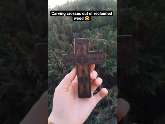 Wood cross carving #woodcarving #woodworking #crossmaking #woodcross #cross #woodart