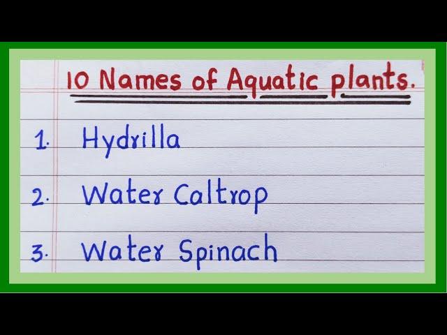 10 Names of Aquatic Plants | in English | Aquatic Plants name | Water Plants name