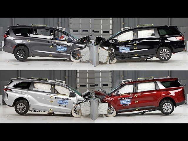 4 MINIVANS Crash Tests | Pacifica, Carnival, Sienna & Odyssey