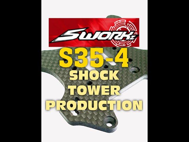 SWorkz S35-4 Shock Tower Production, cnc carbon fiber